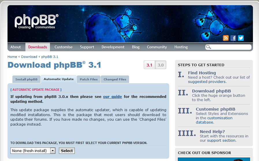 phpBB 官网 Automatic Update